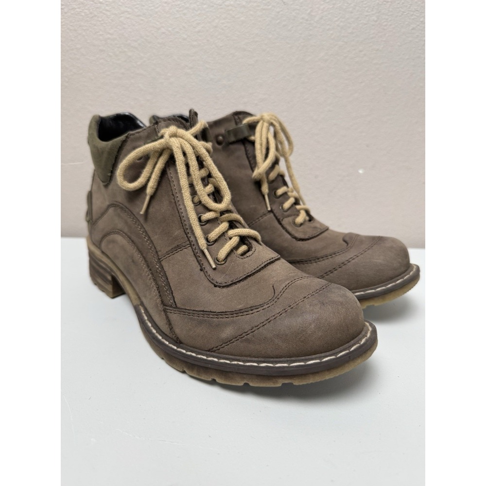 V-Italia Giovanni Brown Leather Combat Boots Womens 7.5 / 38 Biker Sport Italy